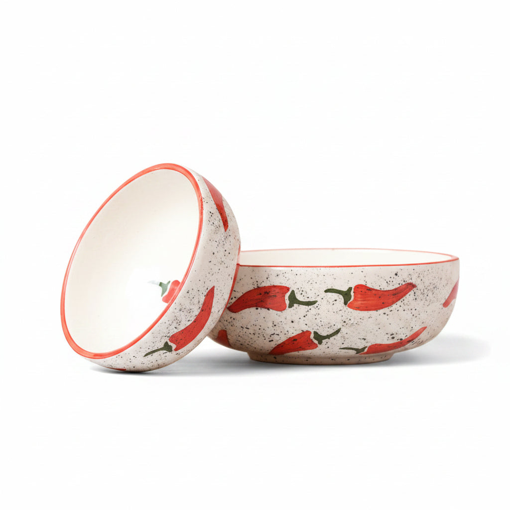 Keep It Spicy Red Chilli Ceramic Bowl - (Large & Small)