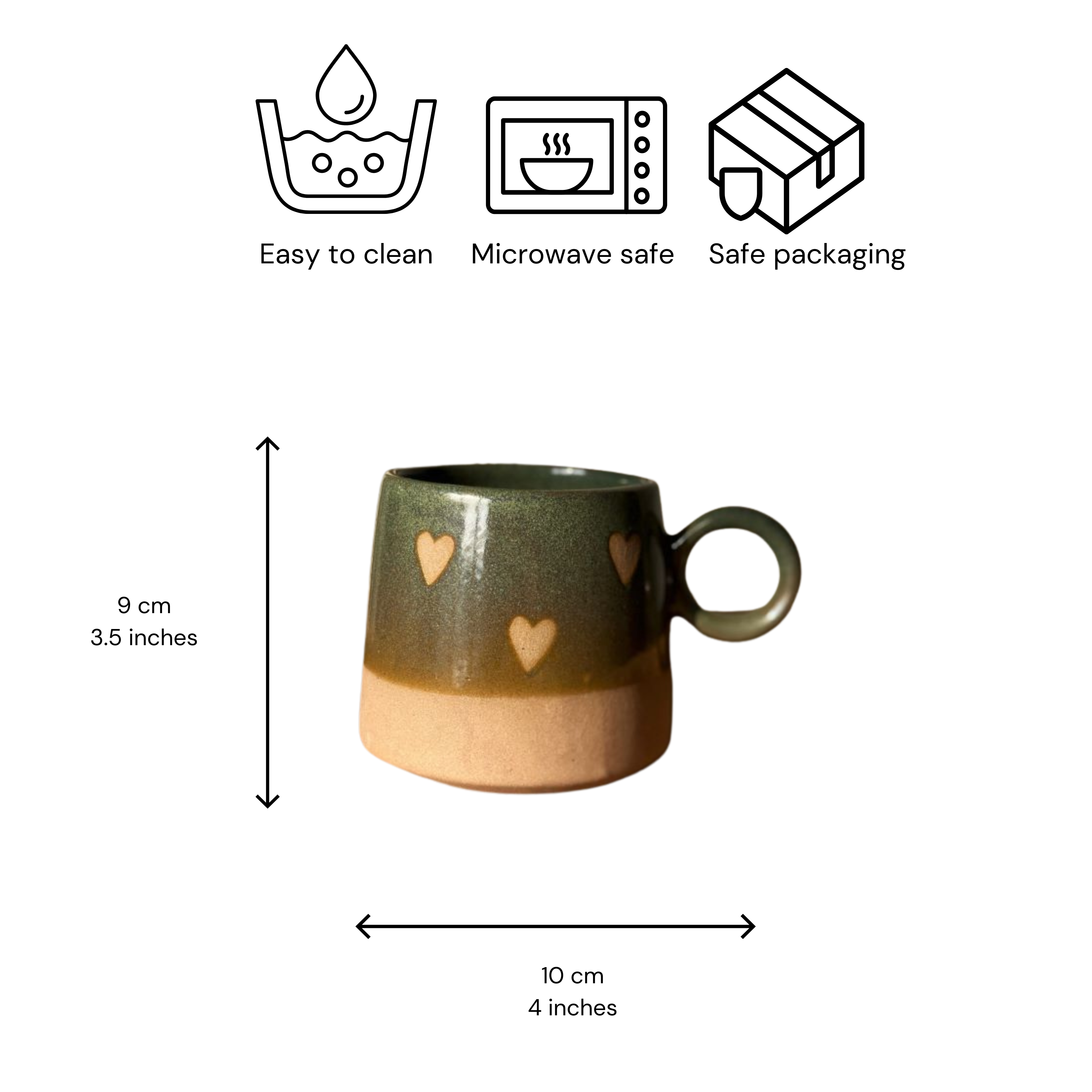 Sea Green Hearty Ceramic Mug - 450ml