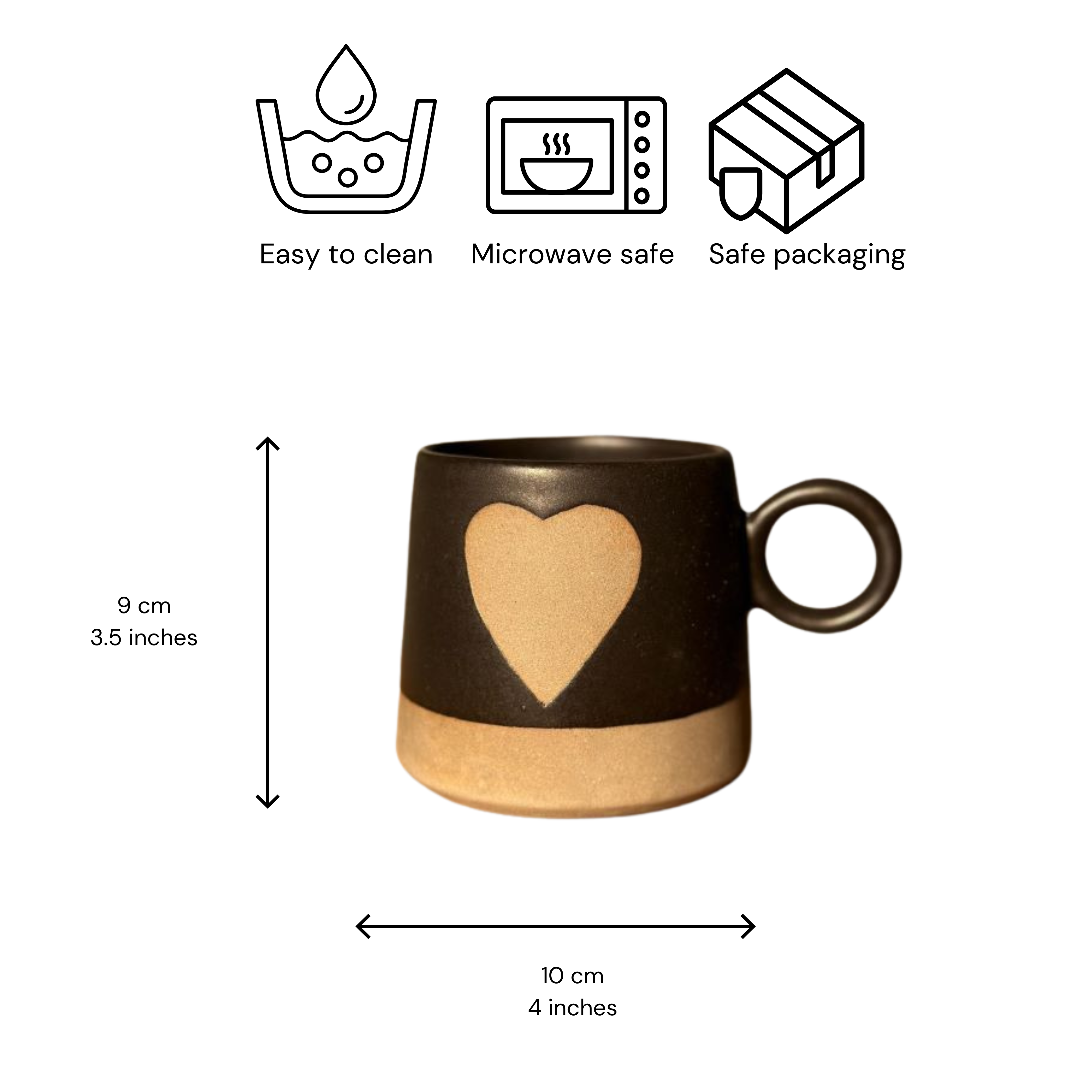 Love Happens Here Mug Black- 450ml