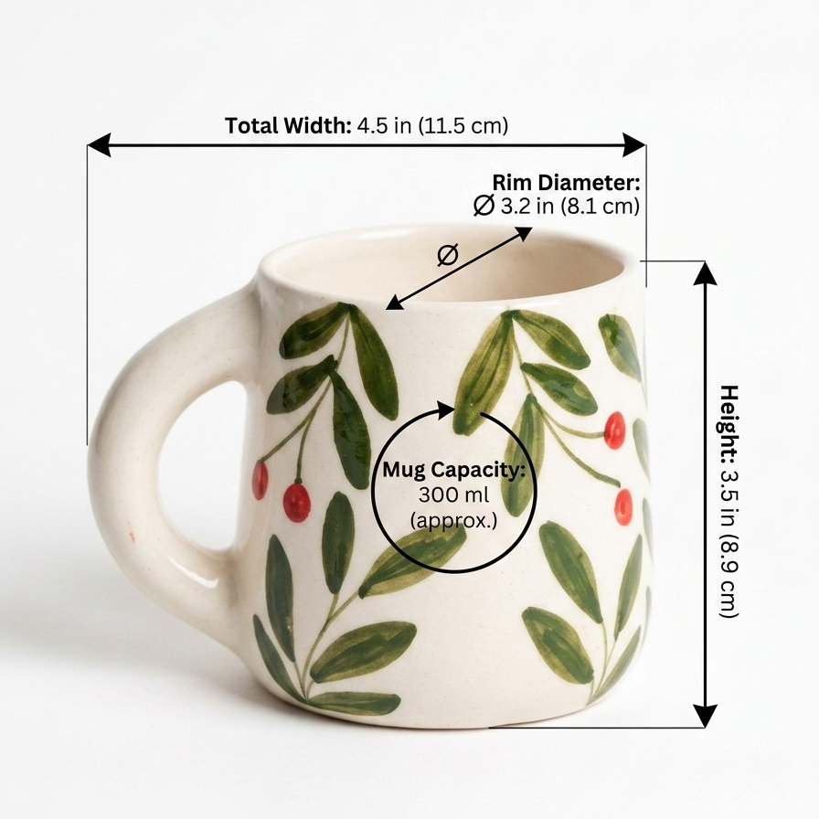 Olive Leaf Ceramic Mug (300ml)