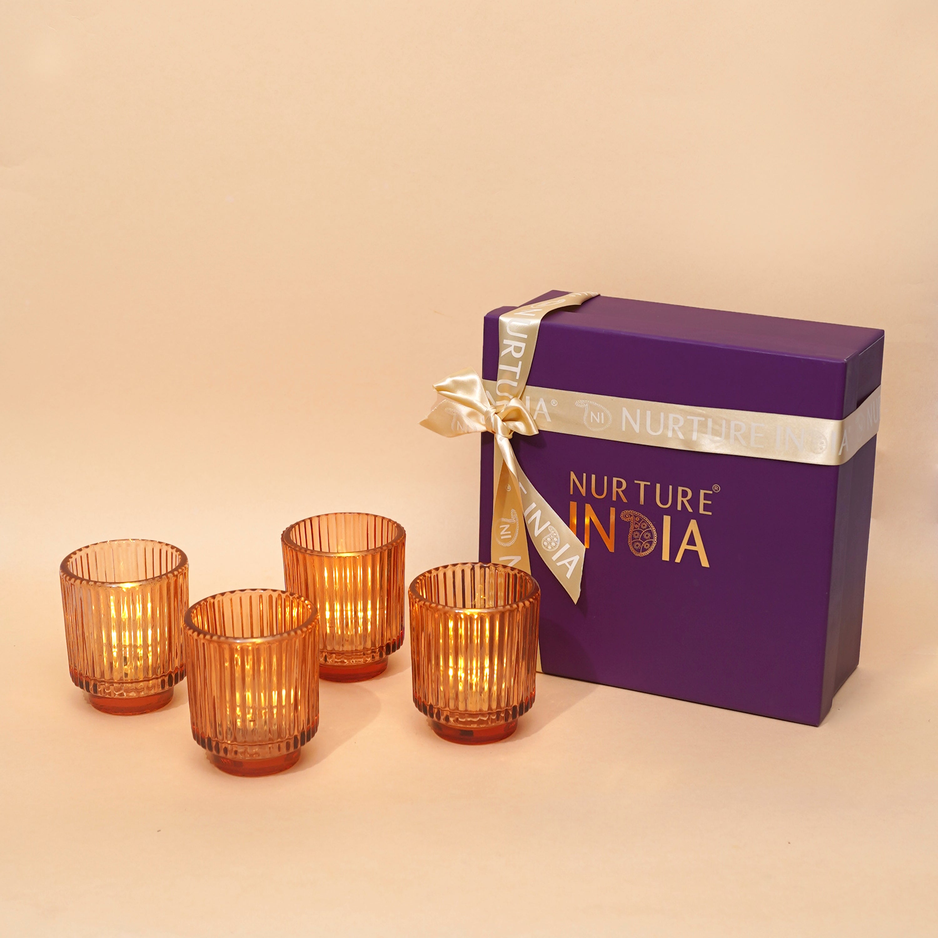 Set of 4 Tealight Holder Gift Box