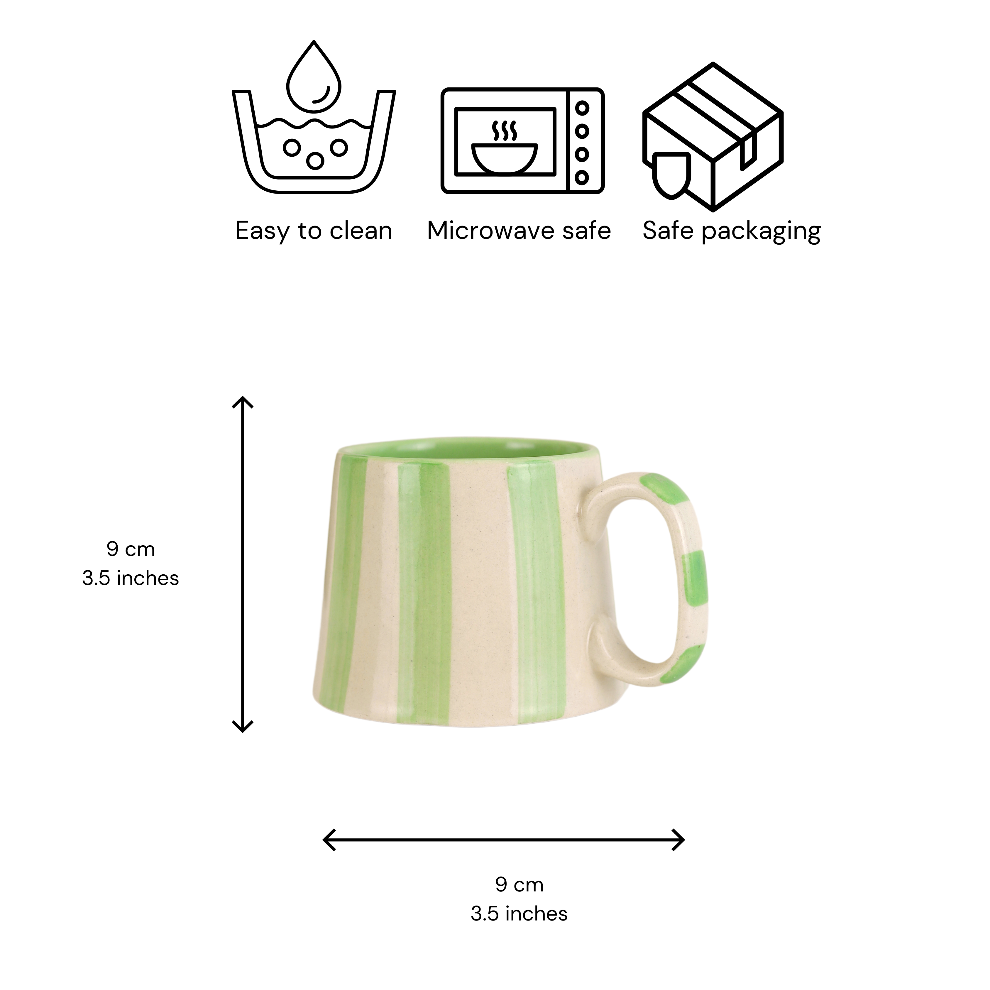 Gorgeous Green Ceramic Coffee Cup - 220ml