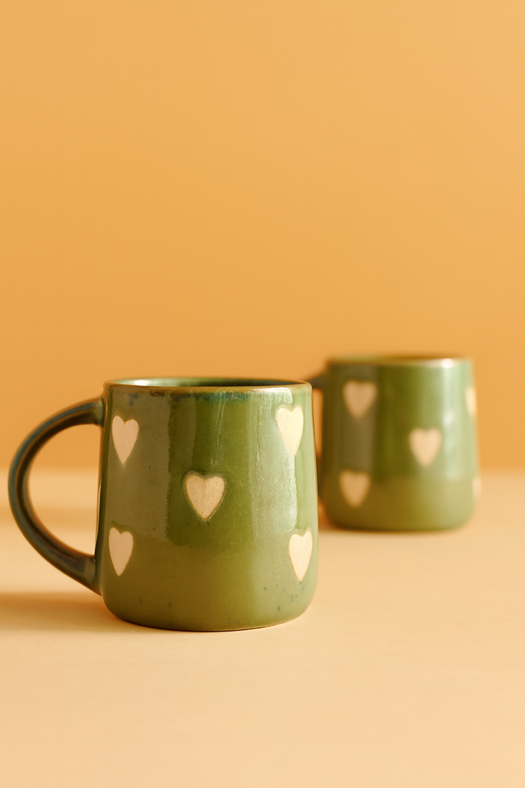 Green Heart Ceramic Mug