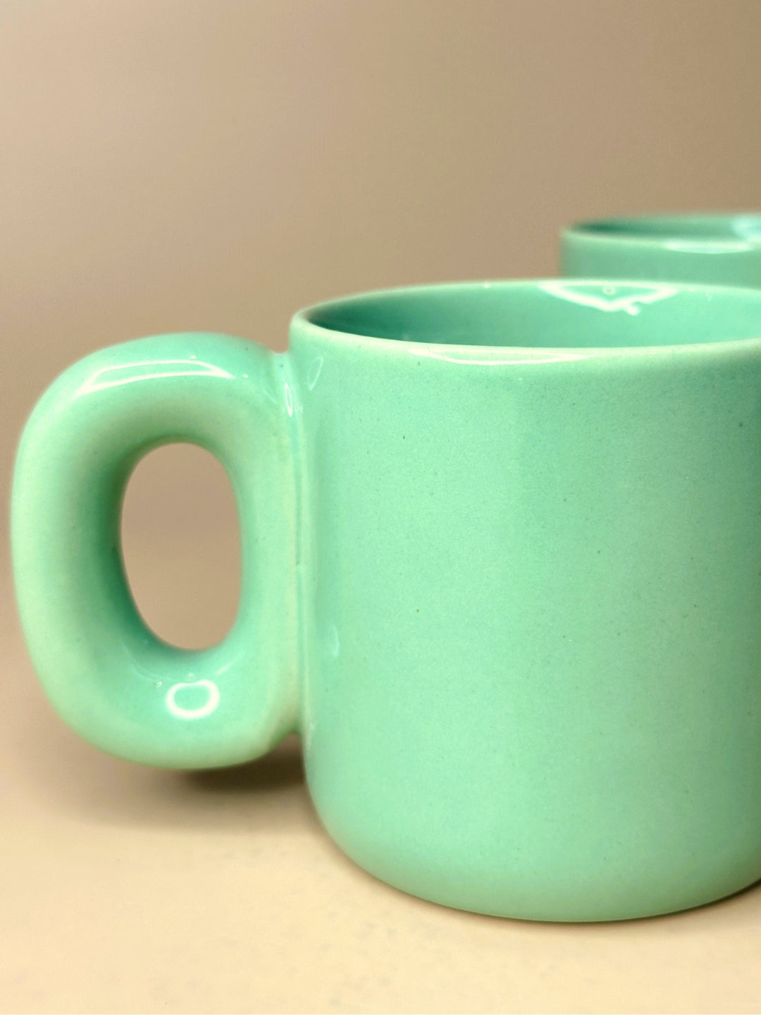 Glossy Mint Green Cup & Saucer Set - (220ml)