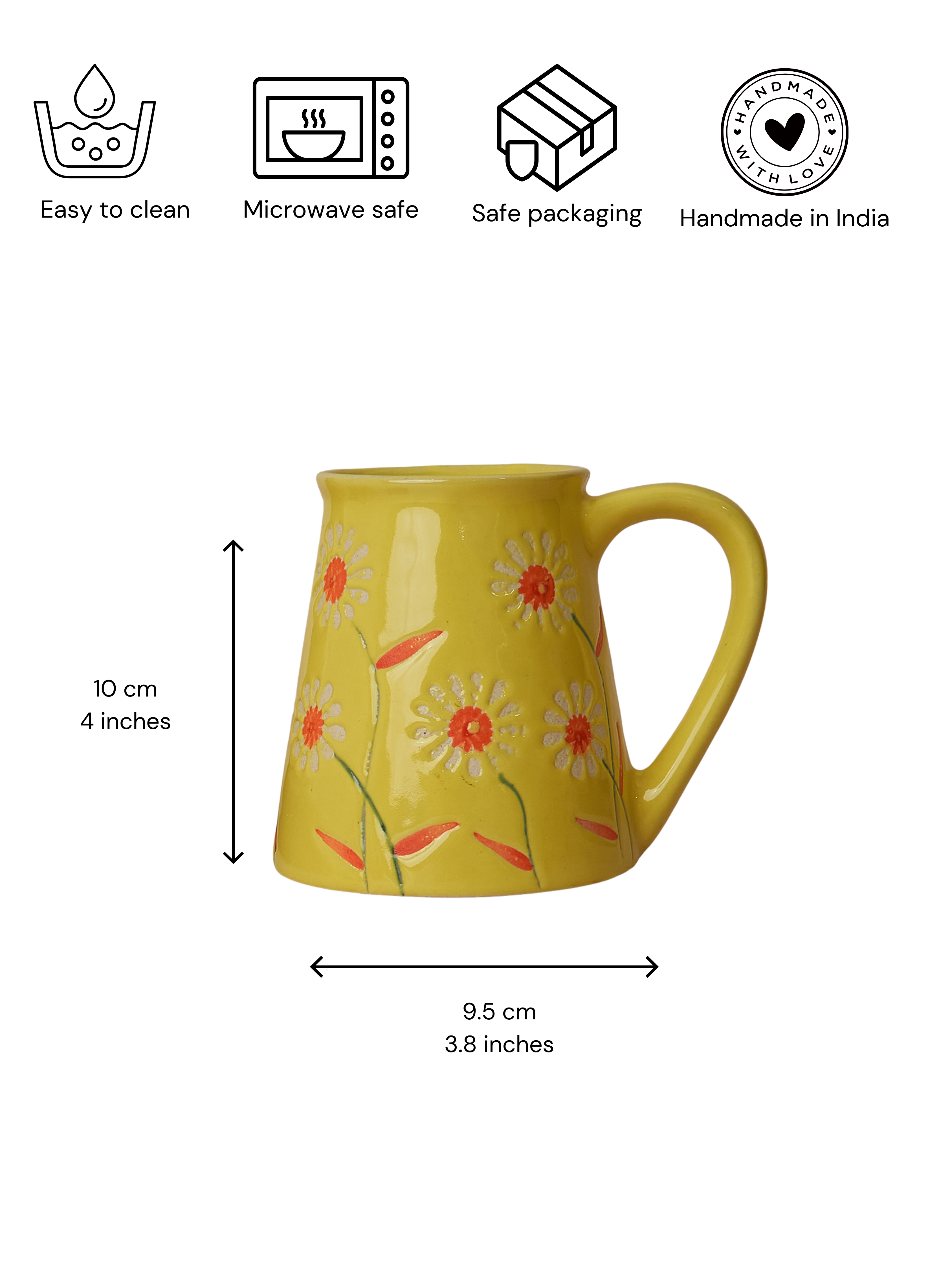 Colorful Beverage Mug - Yellow Garden Bloom Design (250ml)