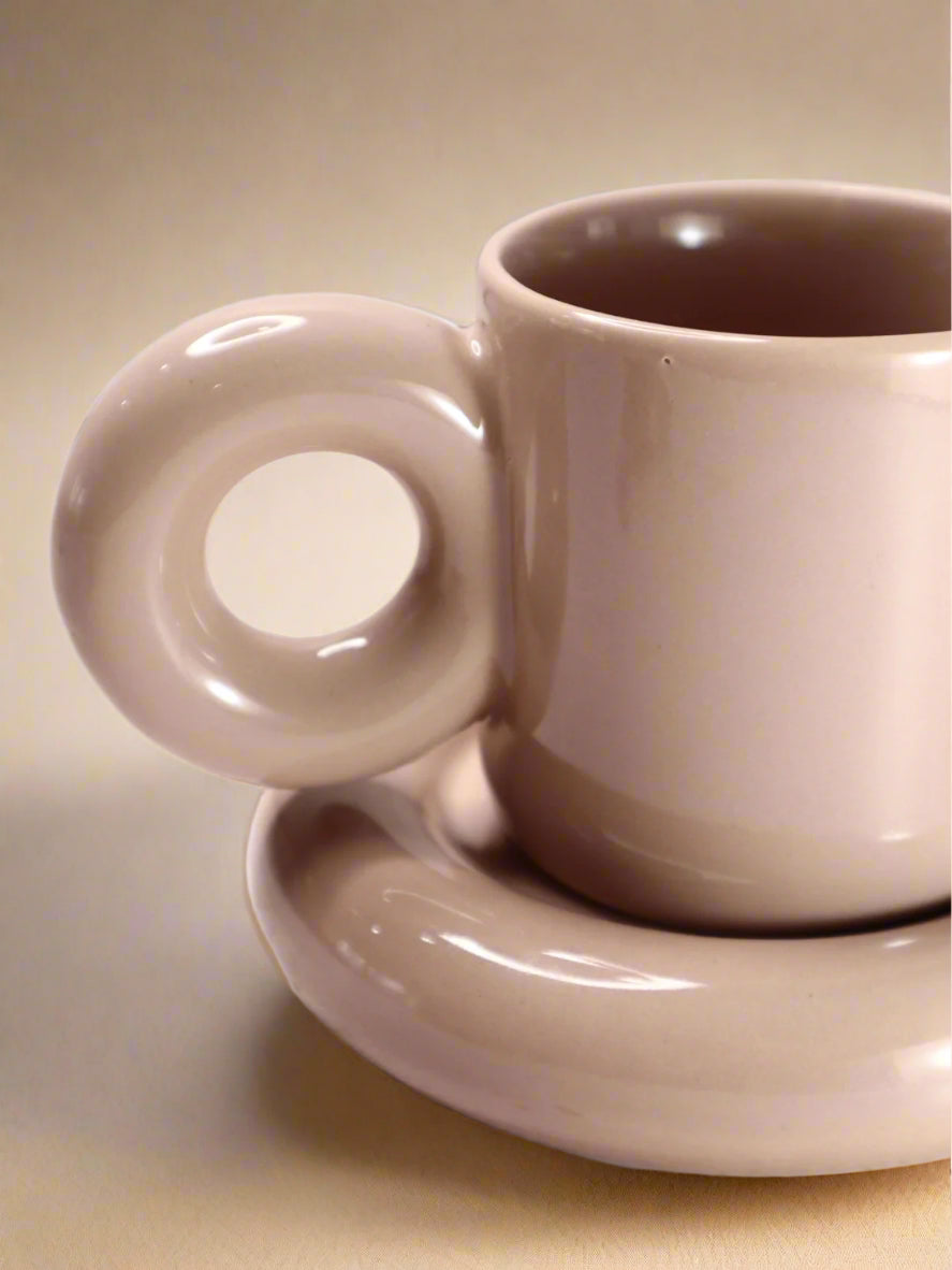 Dusty Pink Cups & Saucer Set (220ml)