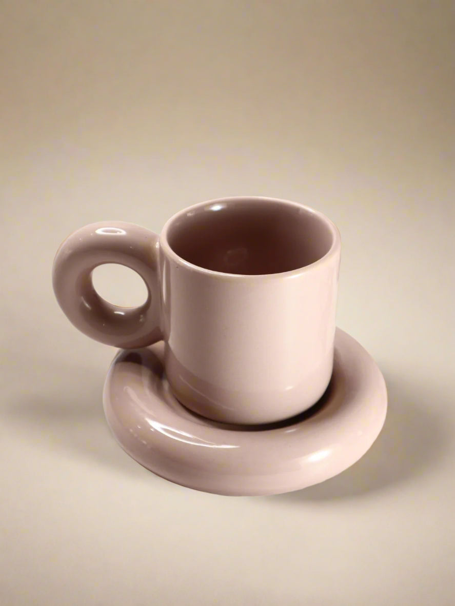 Dusty Pink Cups & Saucer Set (220ml)