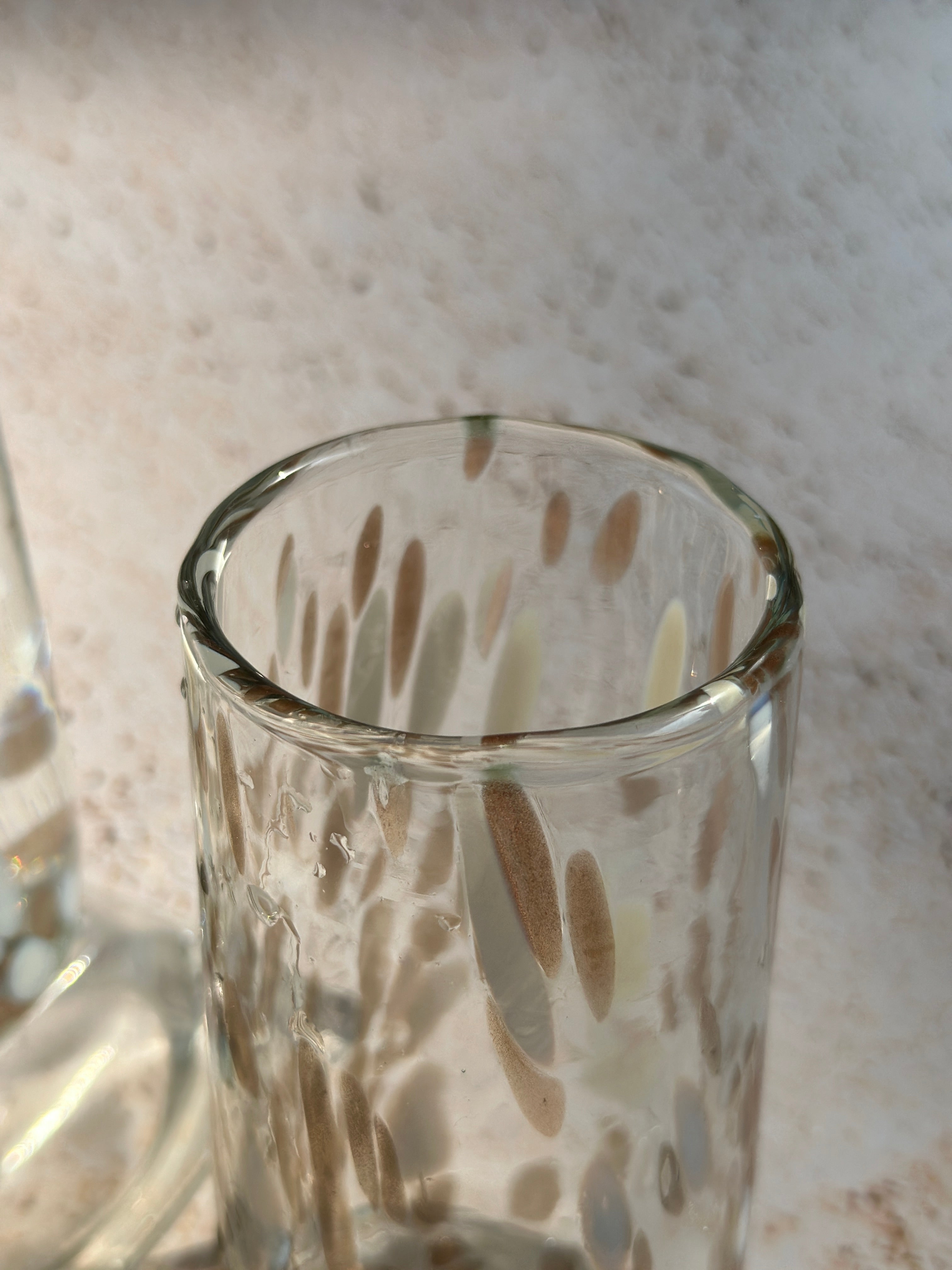 Vintage White & Gold Highball Glasses Set of 2