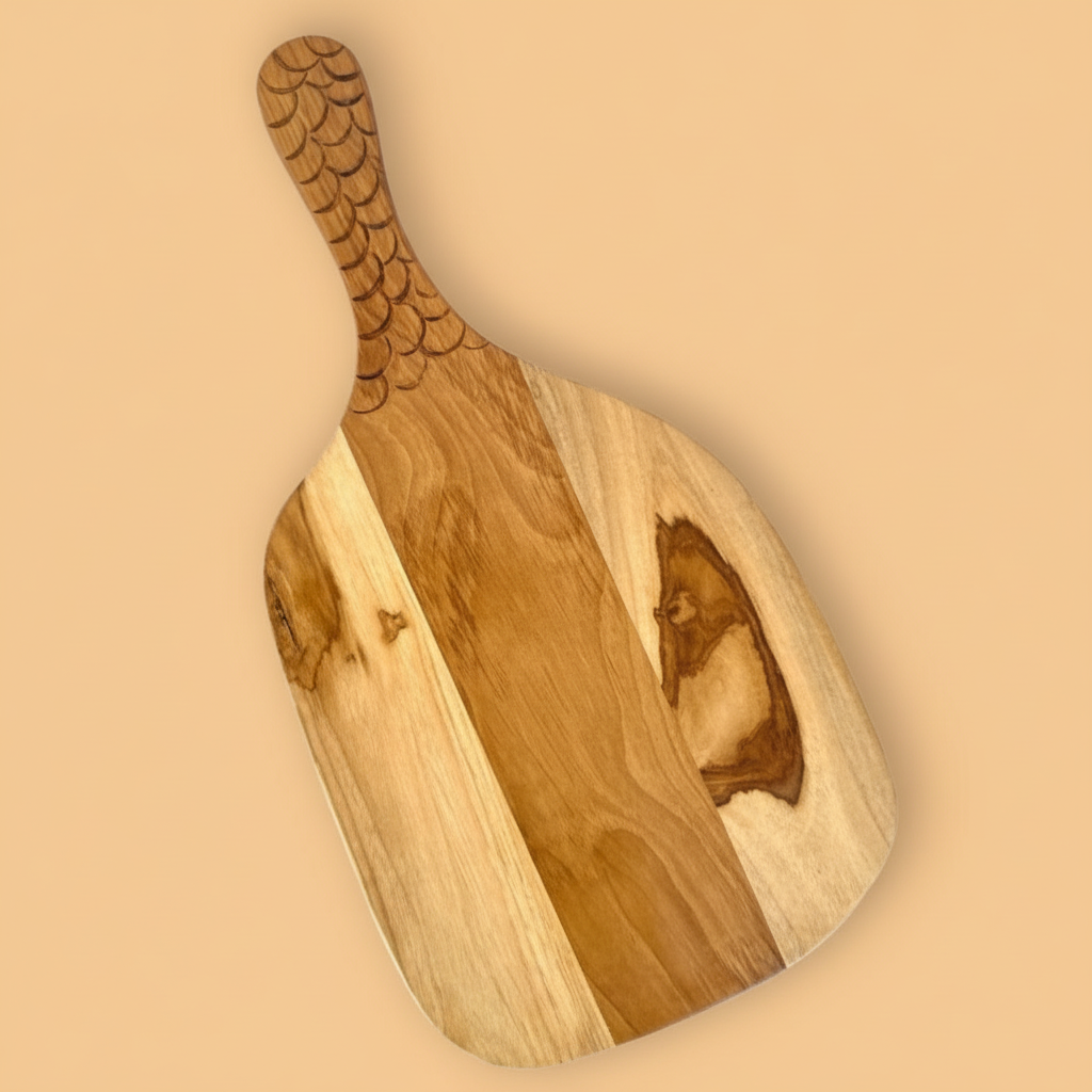 Teak Wood Chopping Board with Carving
