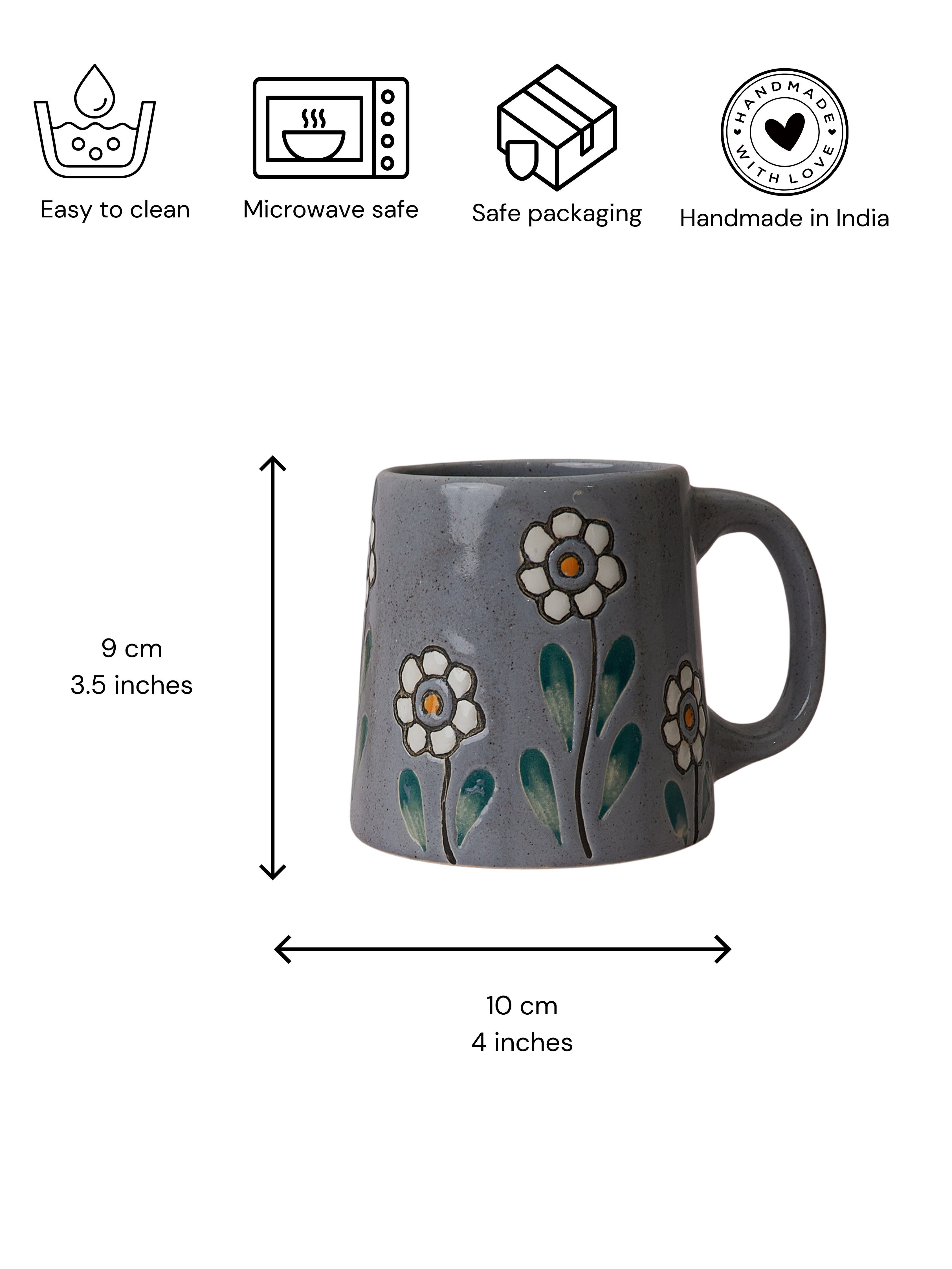 Grey Bloom Mug Transformed into Vibrant Drinkware (250ml) Single
