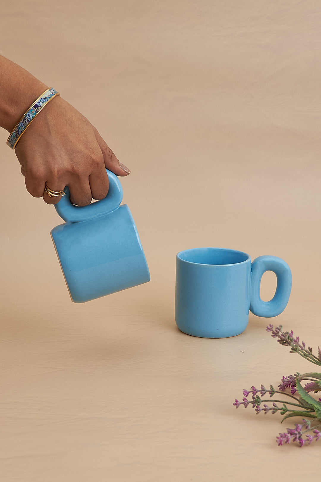 Glossy Blue Mid Century Modern Mug (300ml)