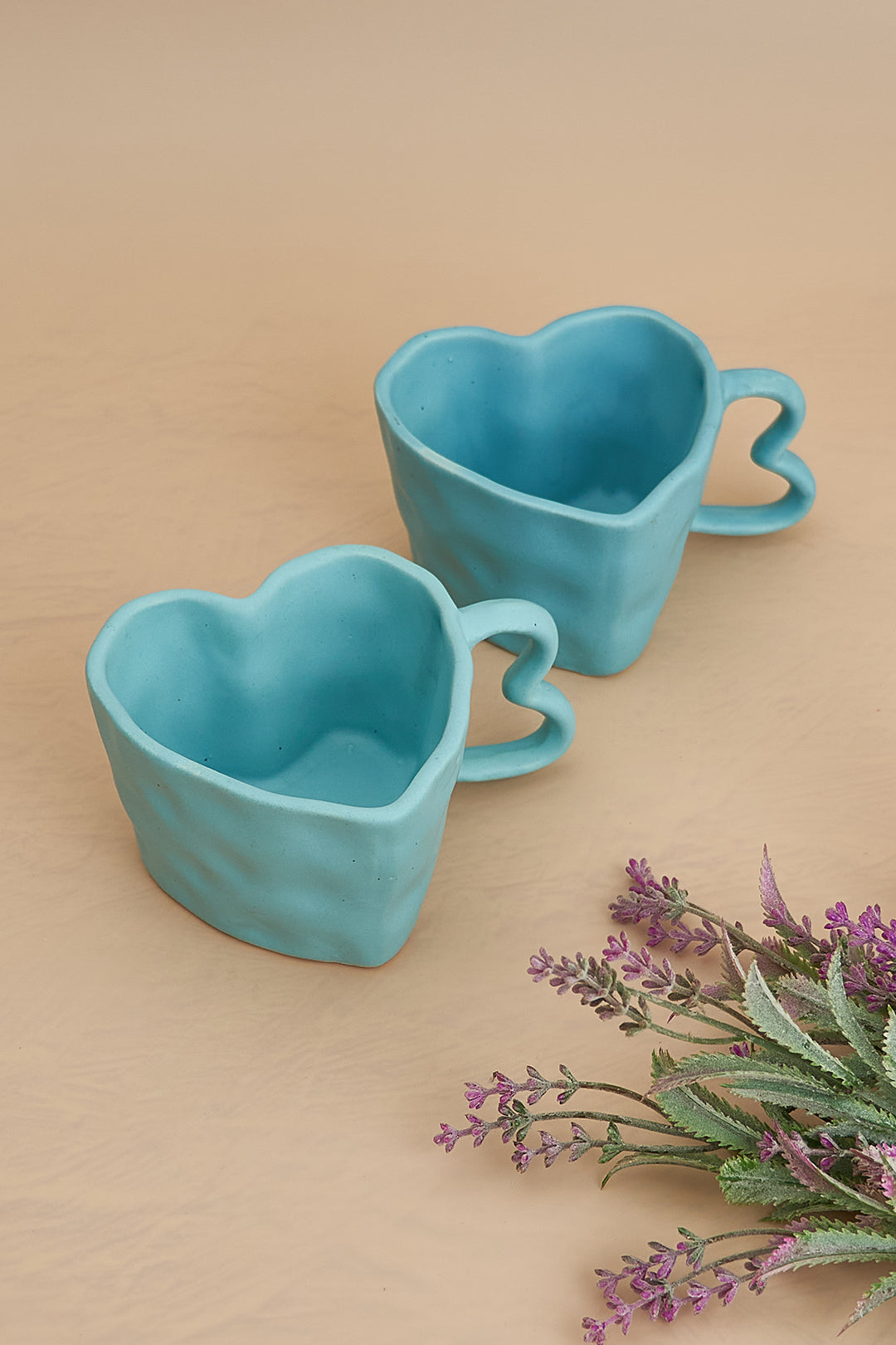 Sky Blue Ceramic Heart Mug (300ml)
