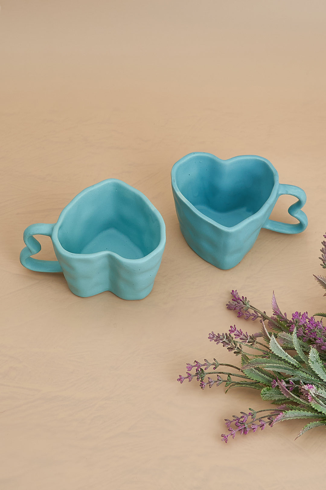 Sky Blue Ceramic Heart Mug (300ml)