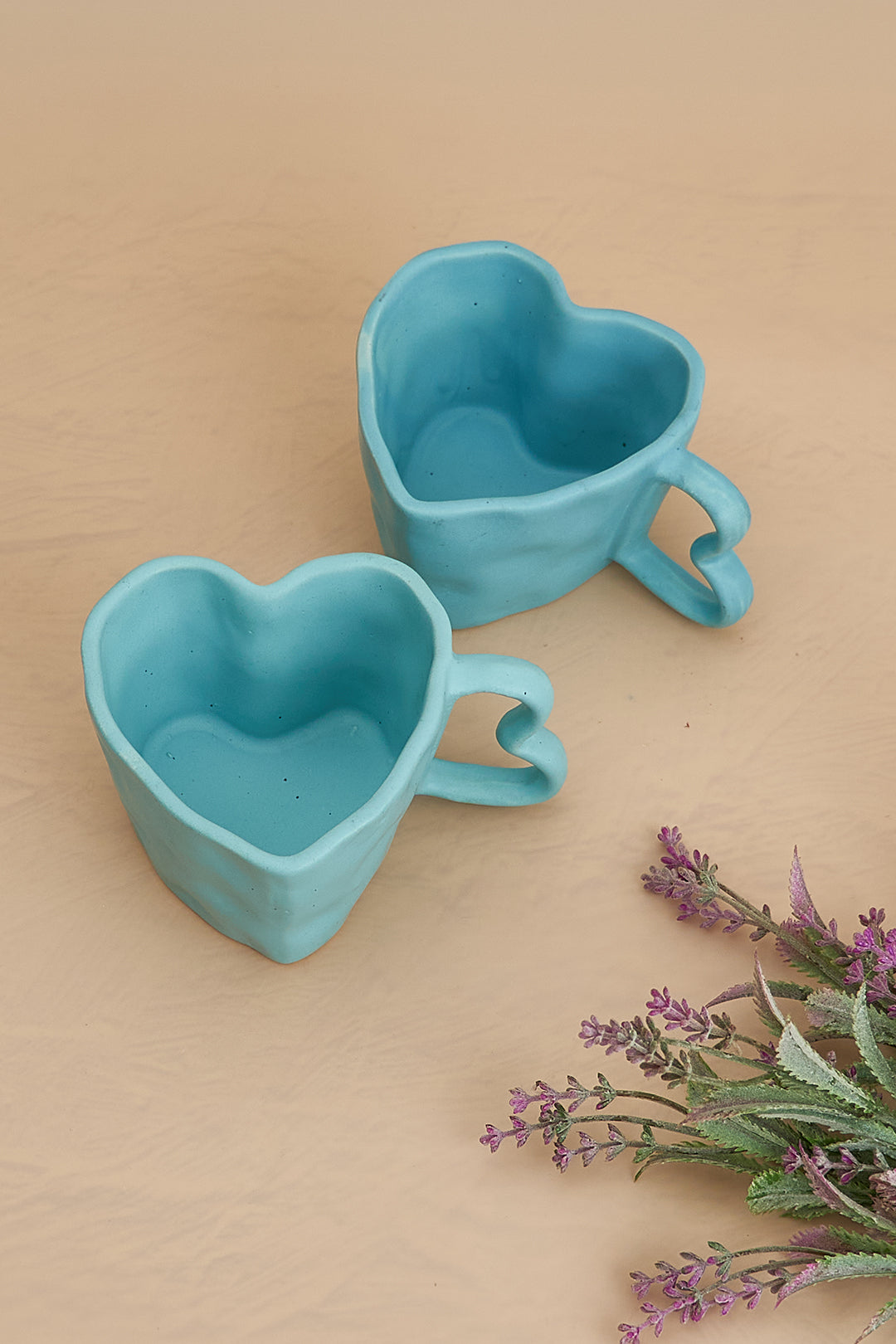 Sky Blue Ceramic Heart Mug (300ml)