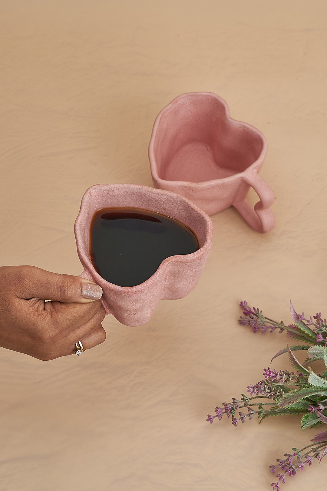 Baby Pink Ceramic Heart Mug (300ml)