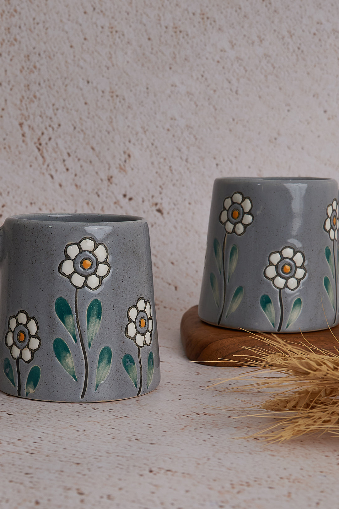 Grey Bloom Mug Transformed into Vibrant Drinkware (250ml) Single