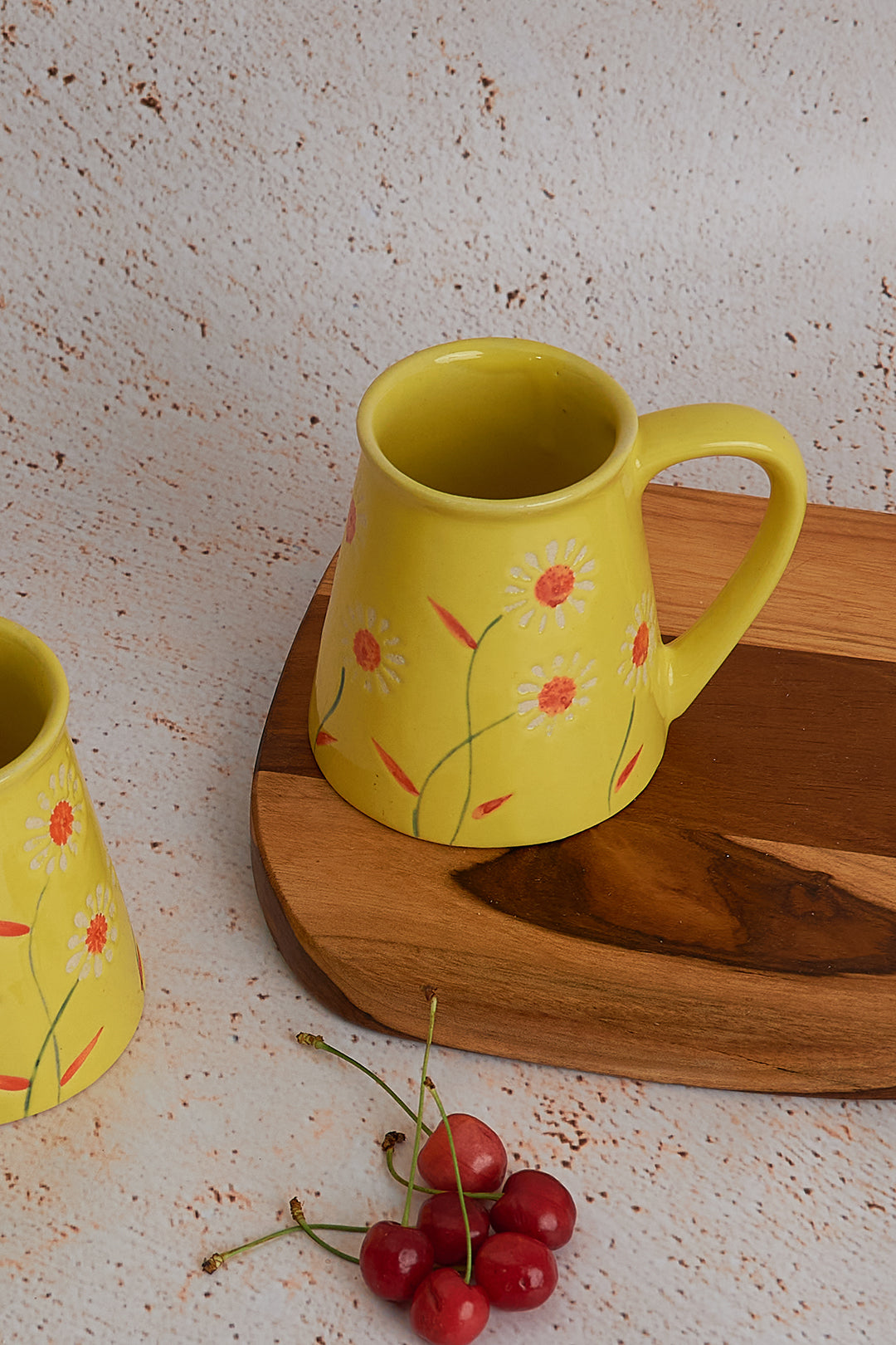 Colorful Beverage Mug - Yellow Garden Bloom Design (250ml) Single