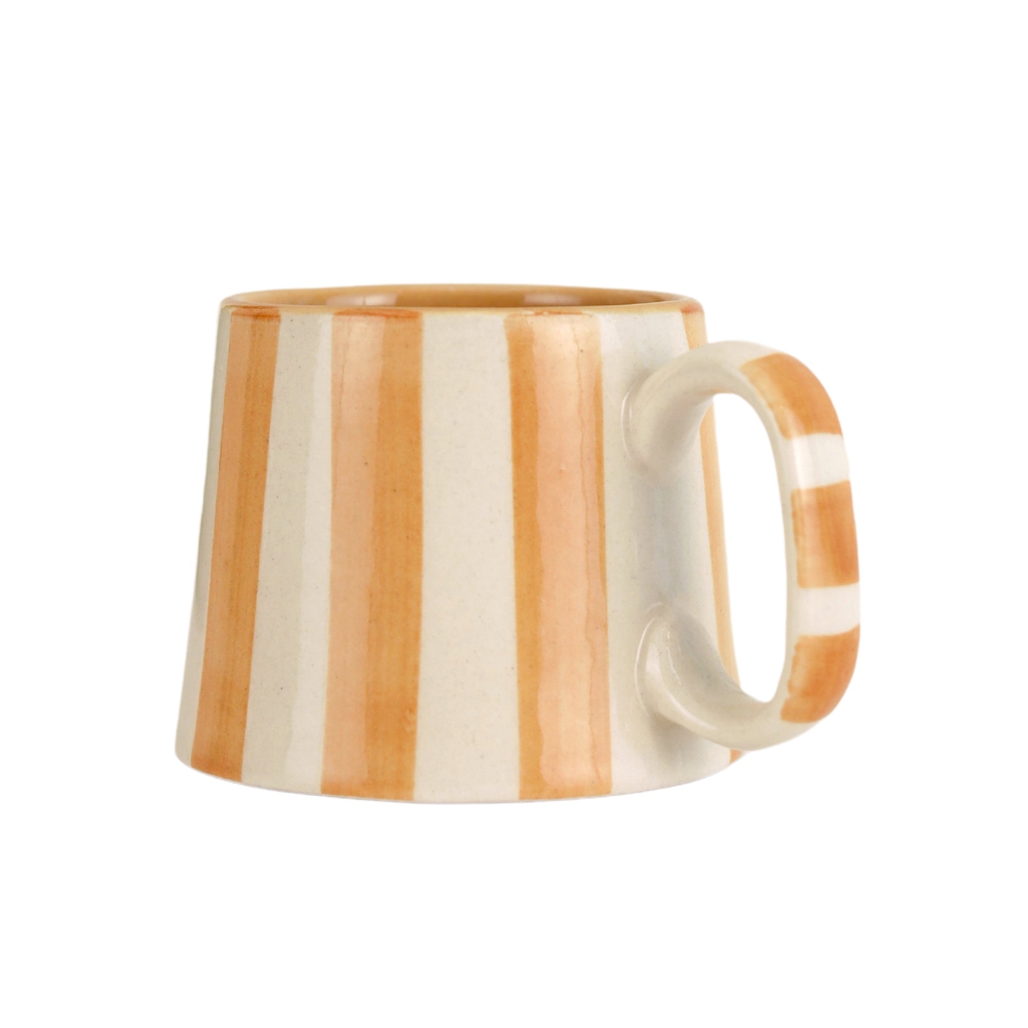 Sandy Brown Stripe Coffee Cup - 220ml