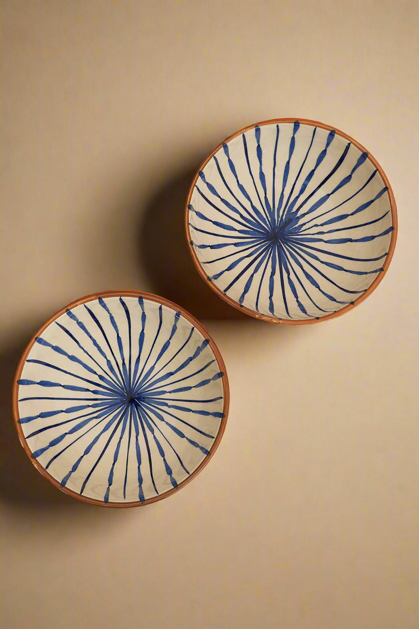 Handpainted Ceramic Bowl with Geometric Pattern