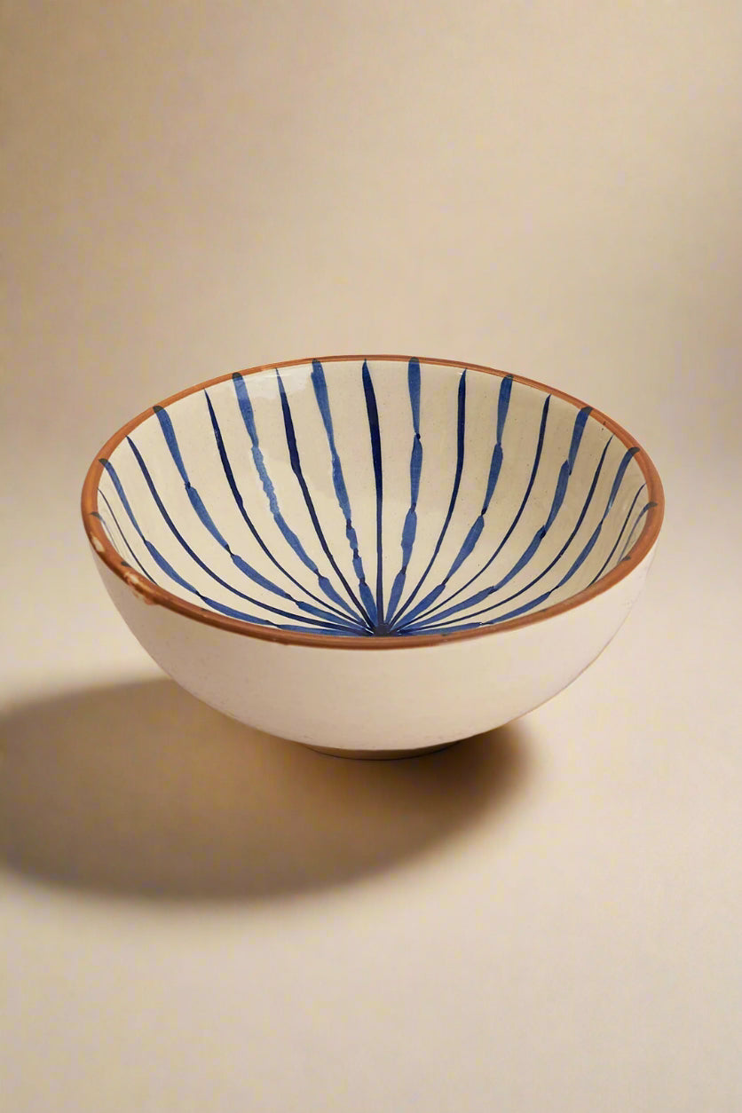 Handpainted Ceramic Bowl with Geometric Pattern