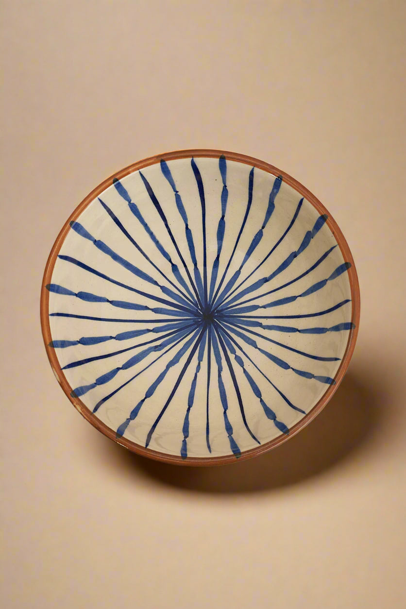 Handpainted Ceramic Bowl with Geometric Pattern