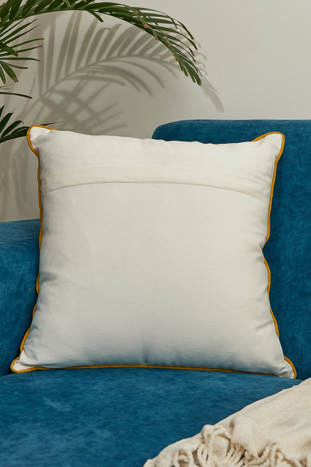 Birds on a Branch Embroidered Cushion Cover - 16x16 inches