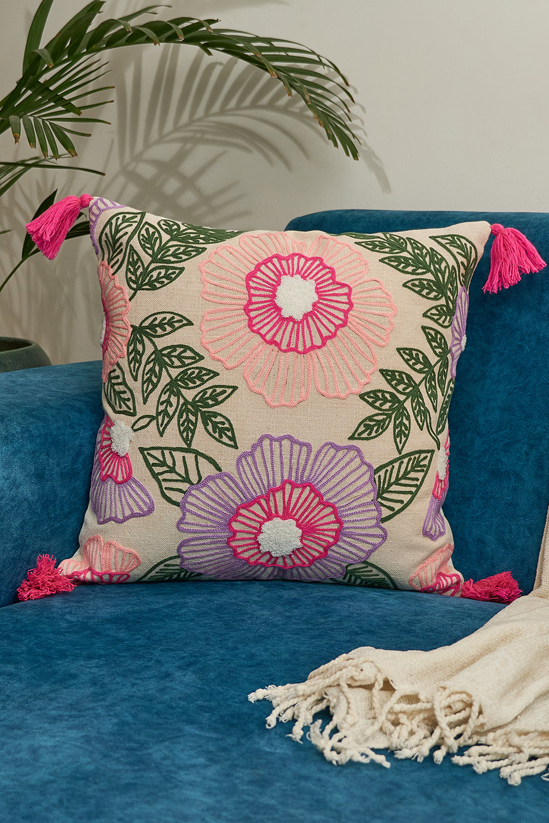 Fields of Spring Cotton Cushion Cover - 16x16"
