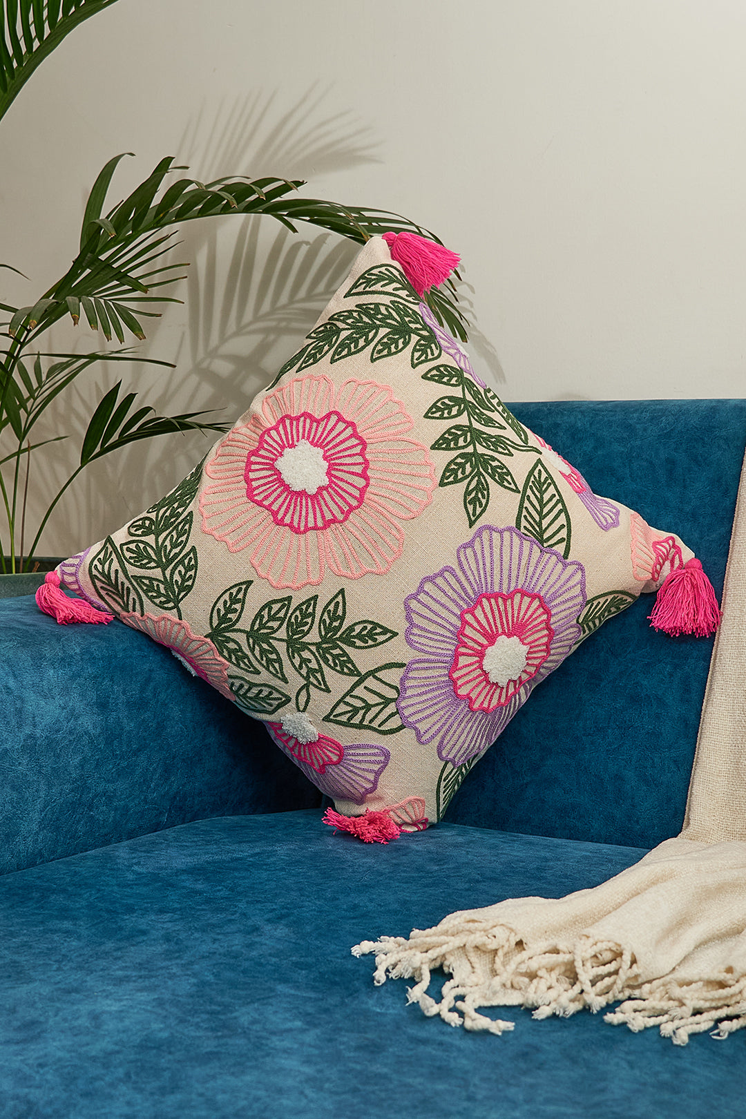 Fields of Spring Cotton Cushion Cover - 16x16"