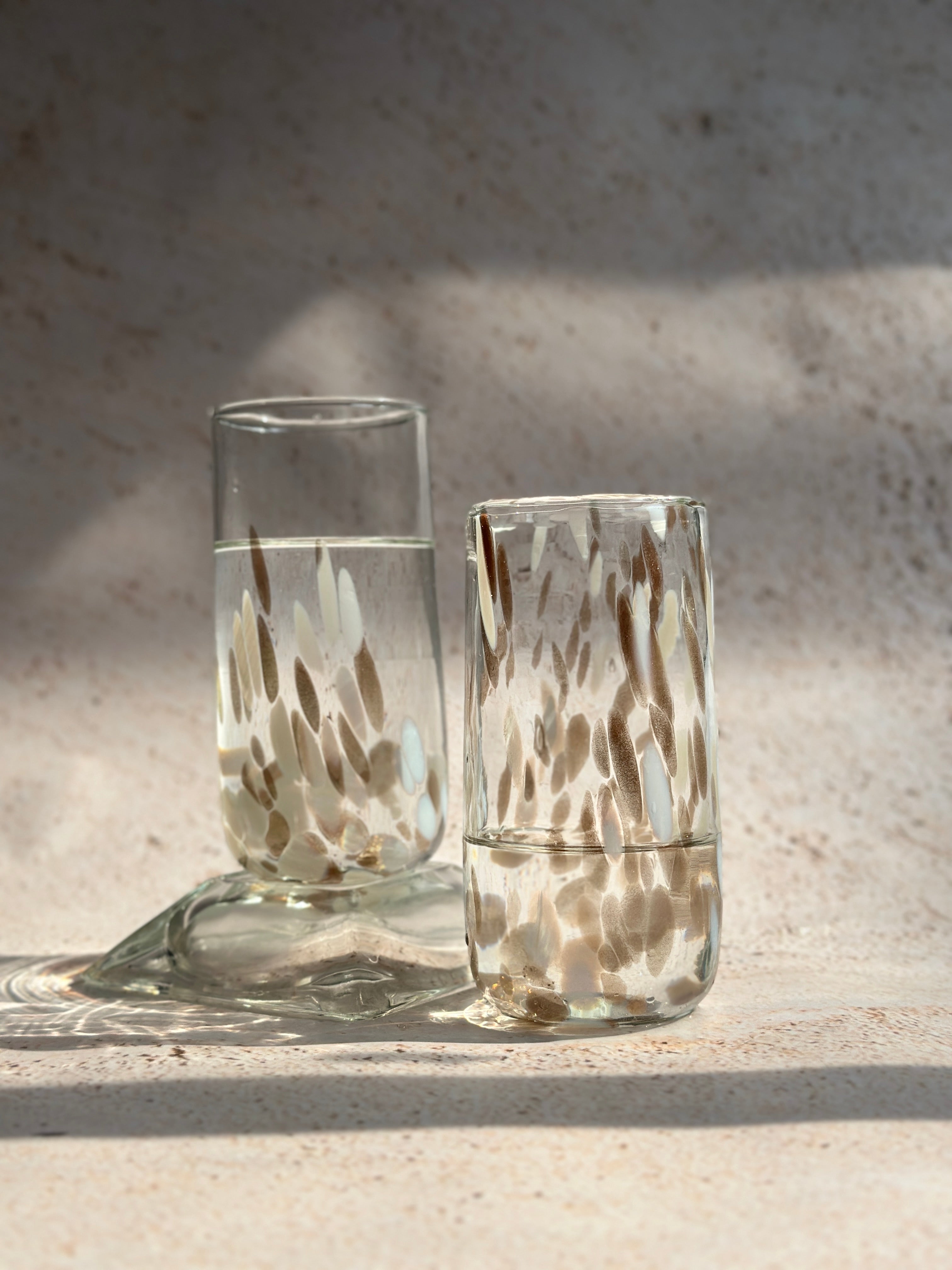 Vintage White & Gold Highball Glasses Set of 2
