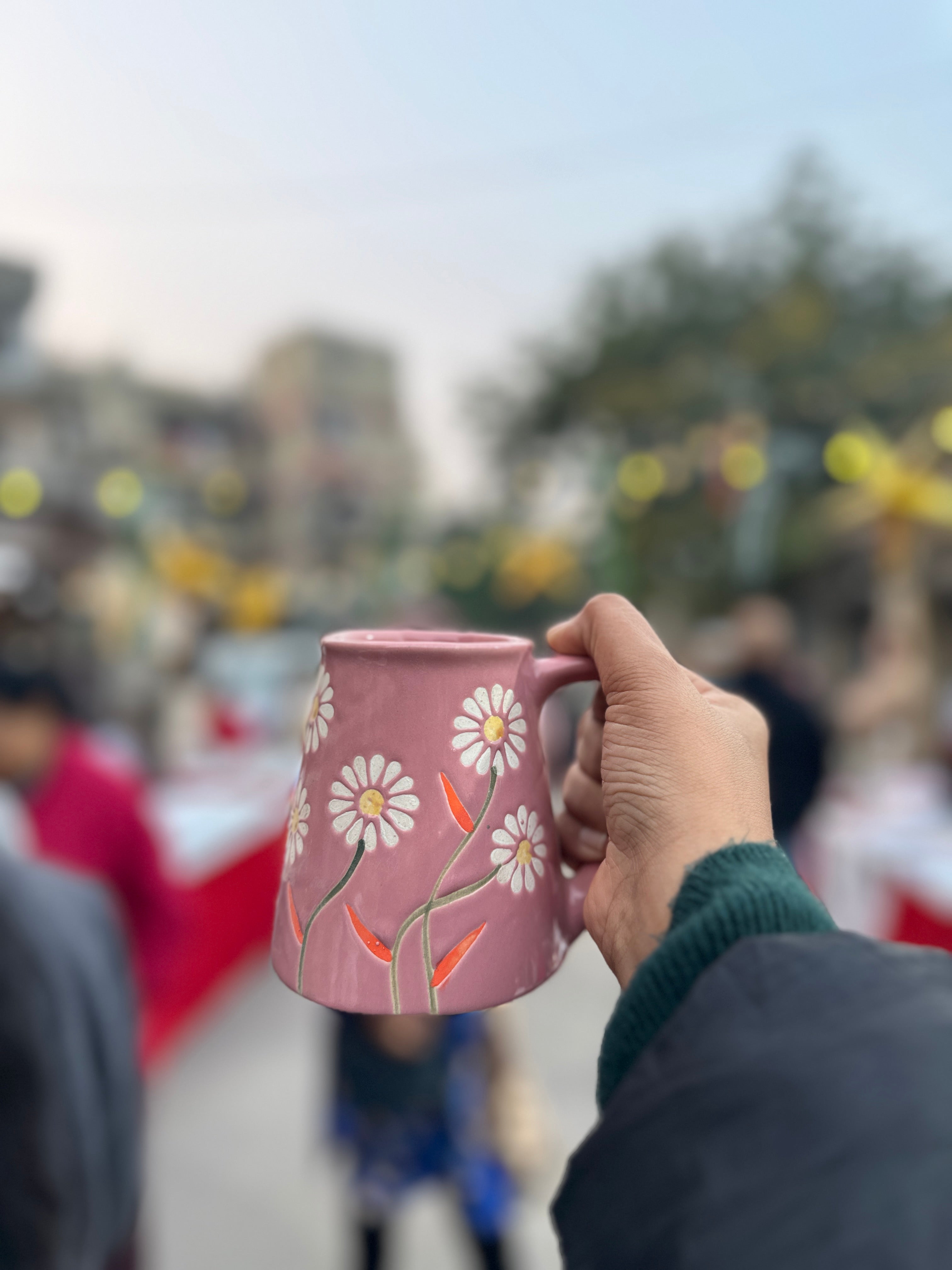 Set - Garden Bloom Mug in Pink Floral Design (350ml)