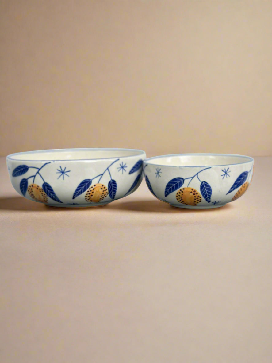 Italian Lemon Leafy Ceramic Bowl - ( Large & Small )