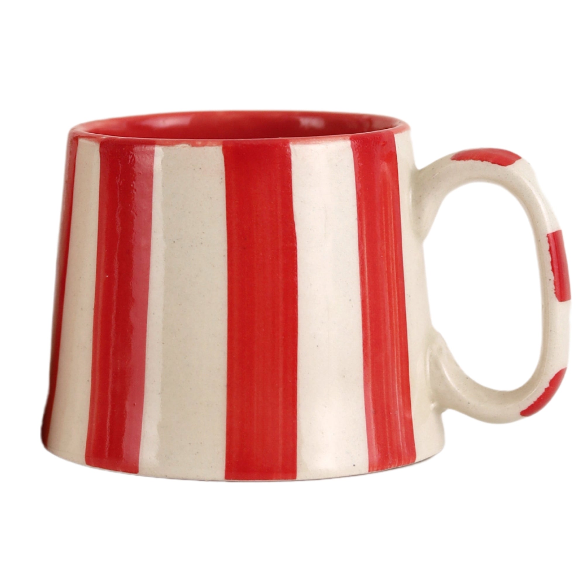 Vintage Red Stripe Ceramic Coffee Cup - 220ml