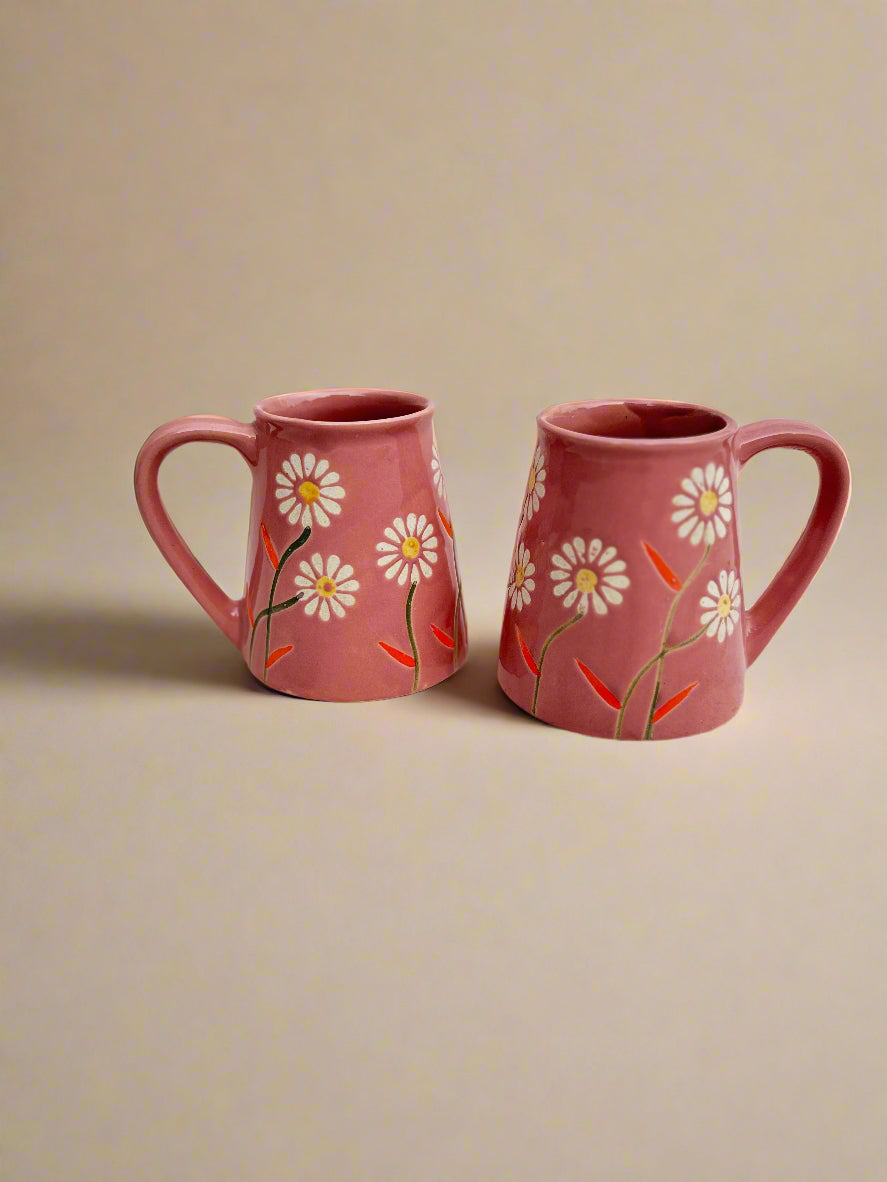 Set - Garden Bloom Mug in Pink Floral Design (350ml)