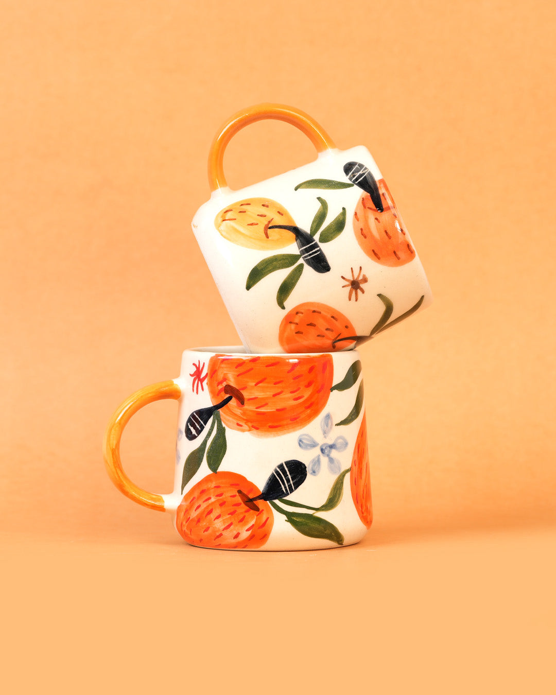 Fresh Orange Charm : Artistic Ceramic Mugs (300 ml)