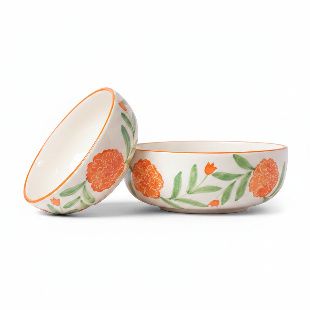 Marigold Mandi Handpainted Ceramic - ( Large & Small )