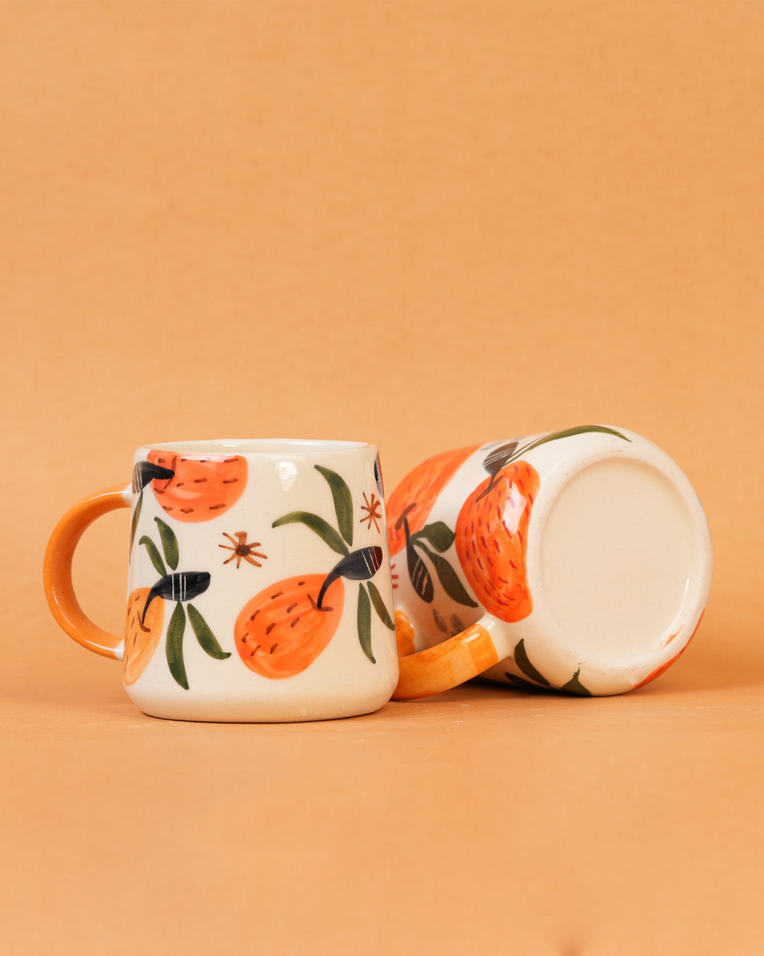 Fresh Orange Charm : Artistic Ceramic Mugs (300 ml)