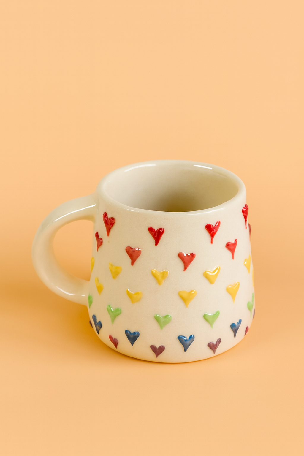 Embossed Rainbow Heart Mug