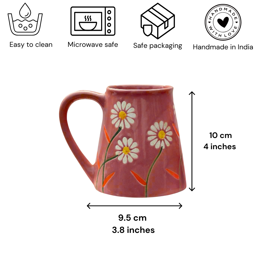 Set - Garden Bloom Mug in Pink Floral Design (350ml)