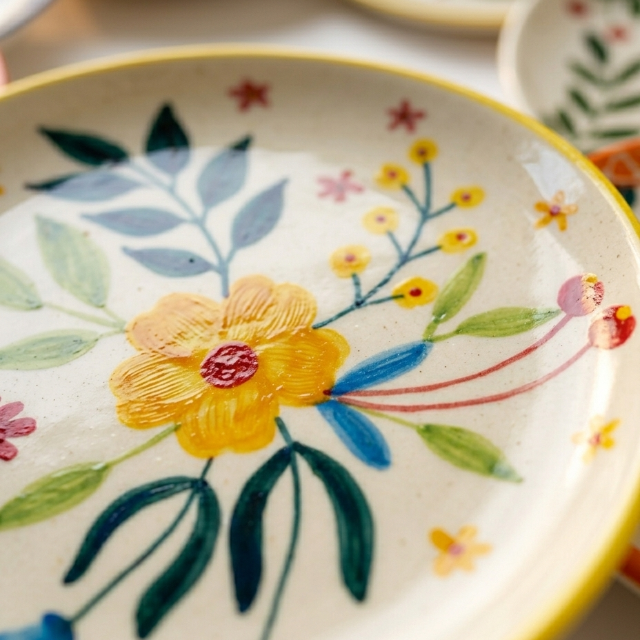 Multi Color Art Snack Plates Buy 5 Get 1 Free