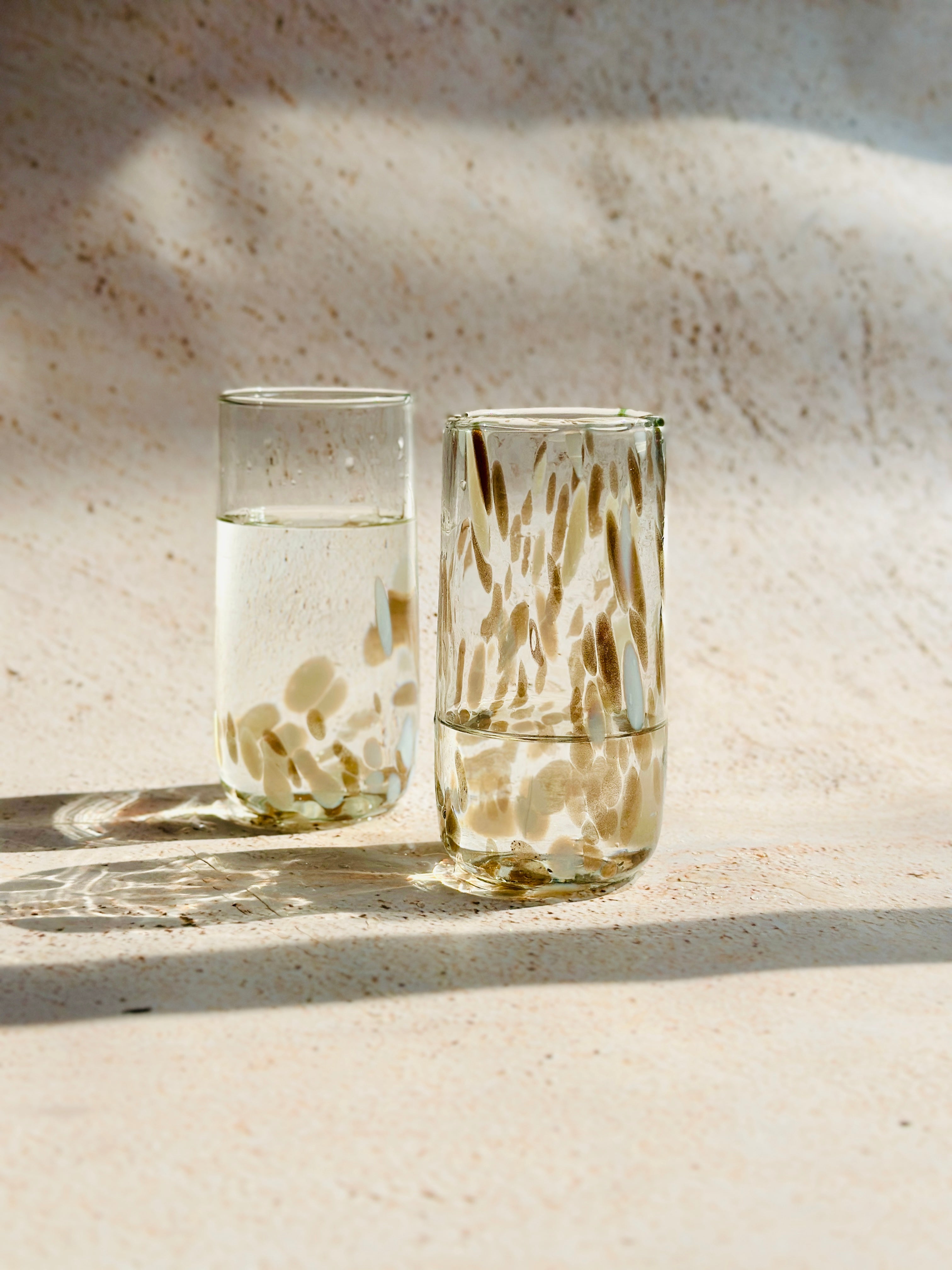 Vintage White & Gold Highball Glasses Set of 2
