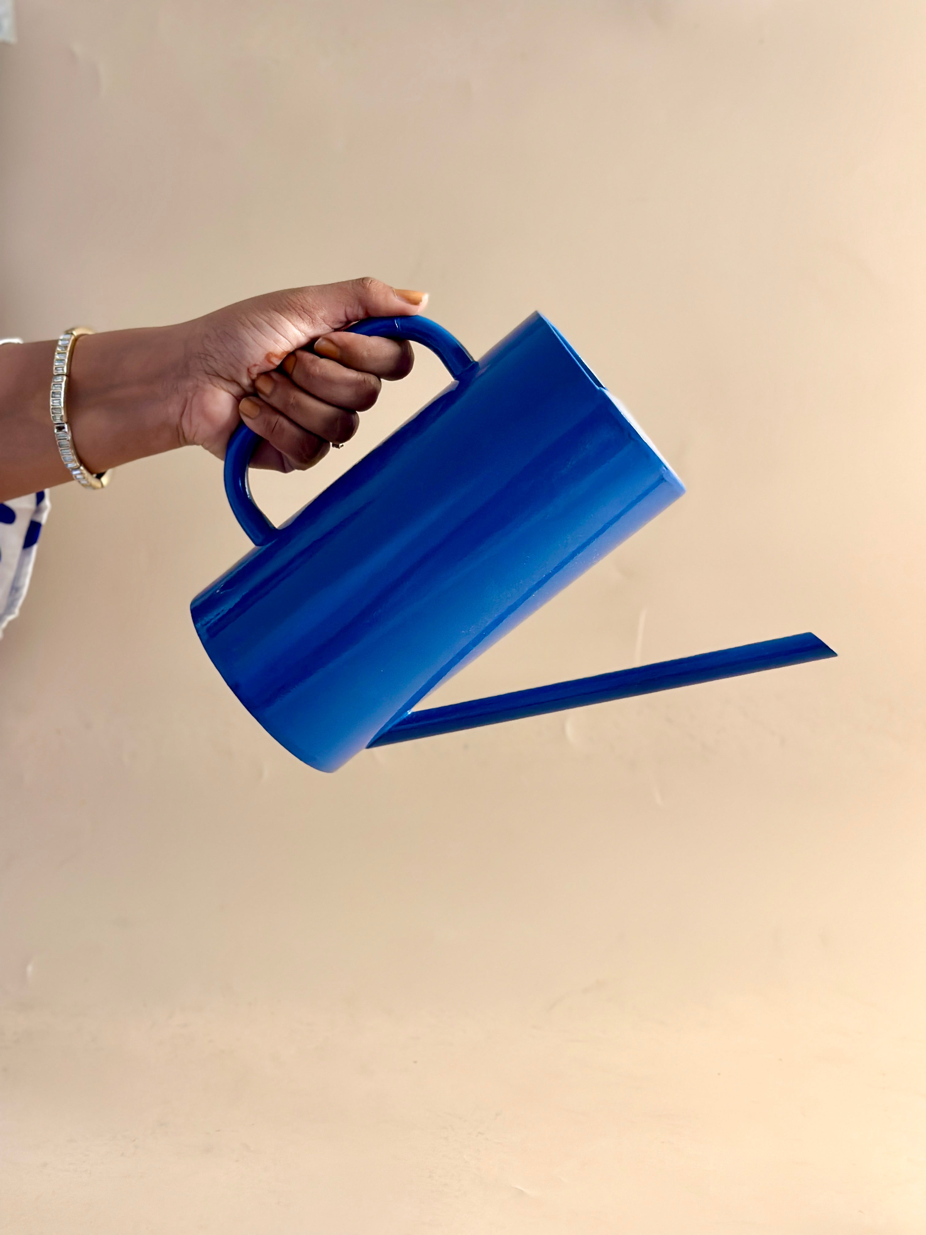 Watering Can (Galvanized Iron) (Cobalt Blue )