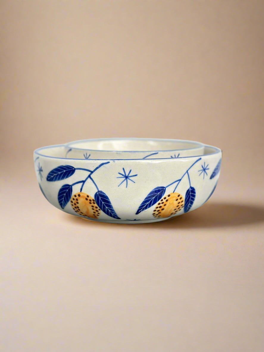 Italian Lemon Leafy Ceramic Bowl - ( Large & Small )