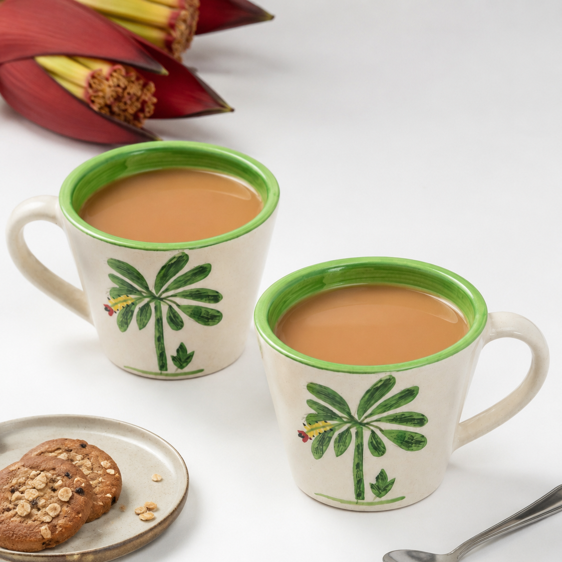 Banana Bloom Handpainted Ceramic Mug (200 ml)