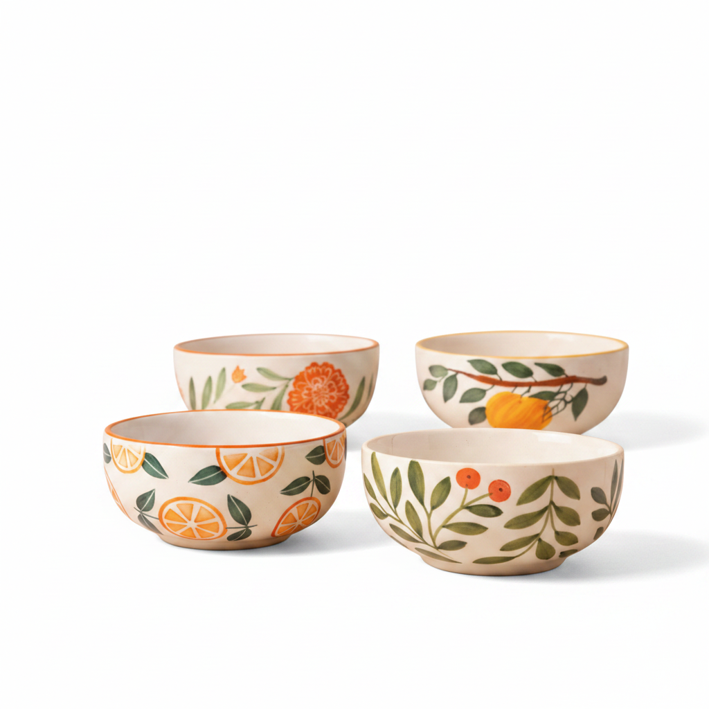 Small Bowls Olive Marigold Orange Mango Combo - Buy 3 Get 1 Free