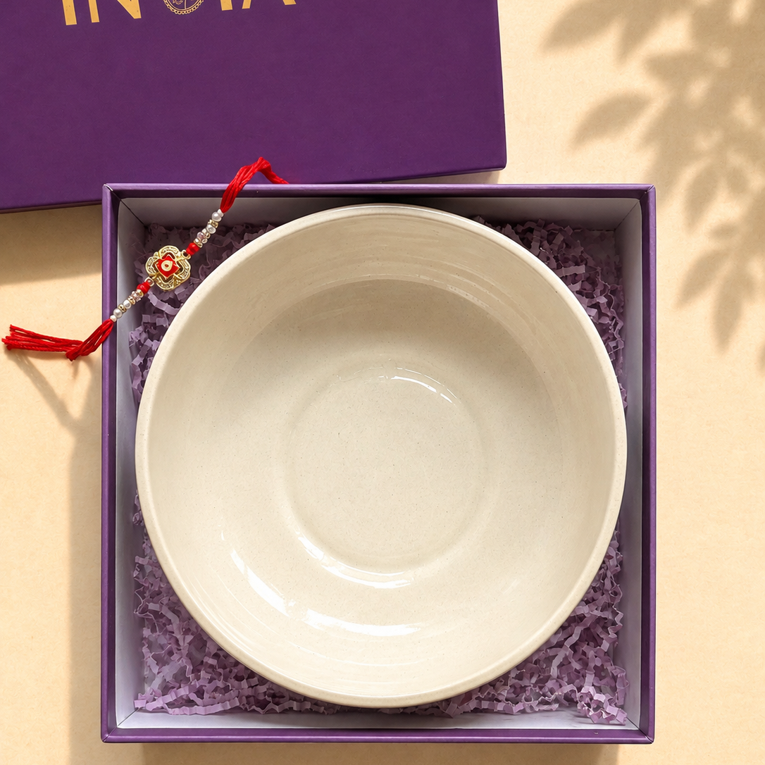 Olive Leaf Ceramic Bowl Hamper