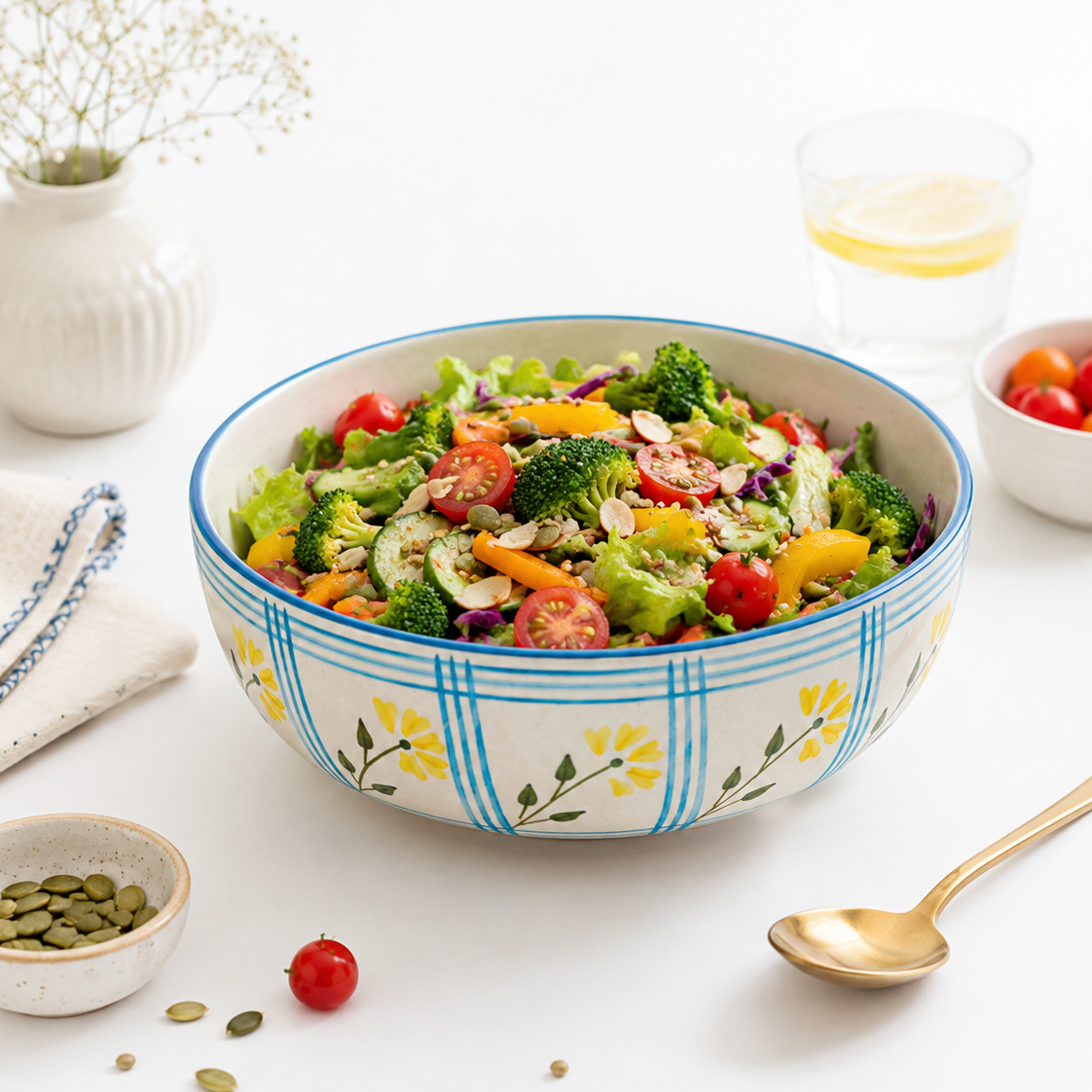 Ditsy Floral Ceramic Bowl – Large