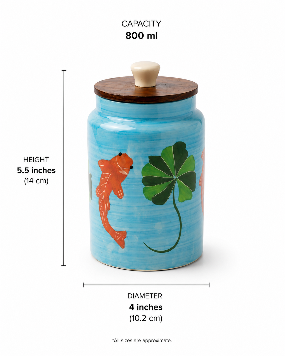 Koi Mulaqaat Fish Ceramic Jar - 800ml