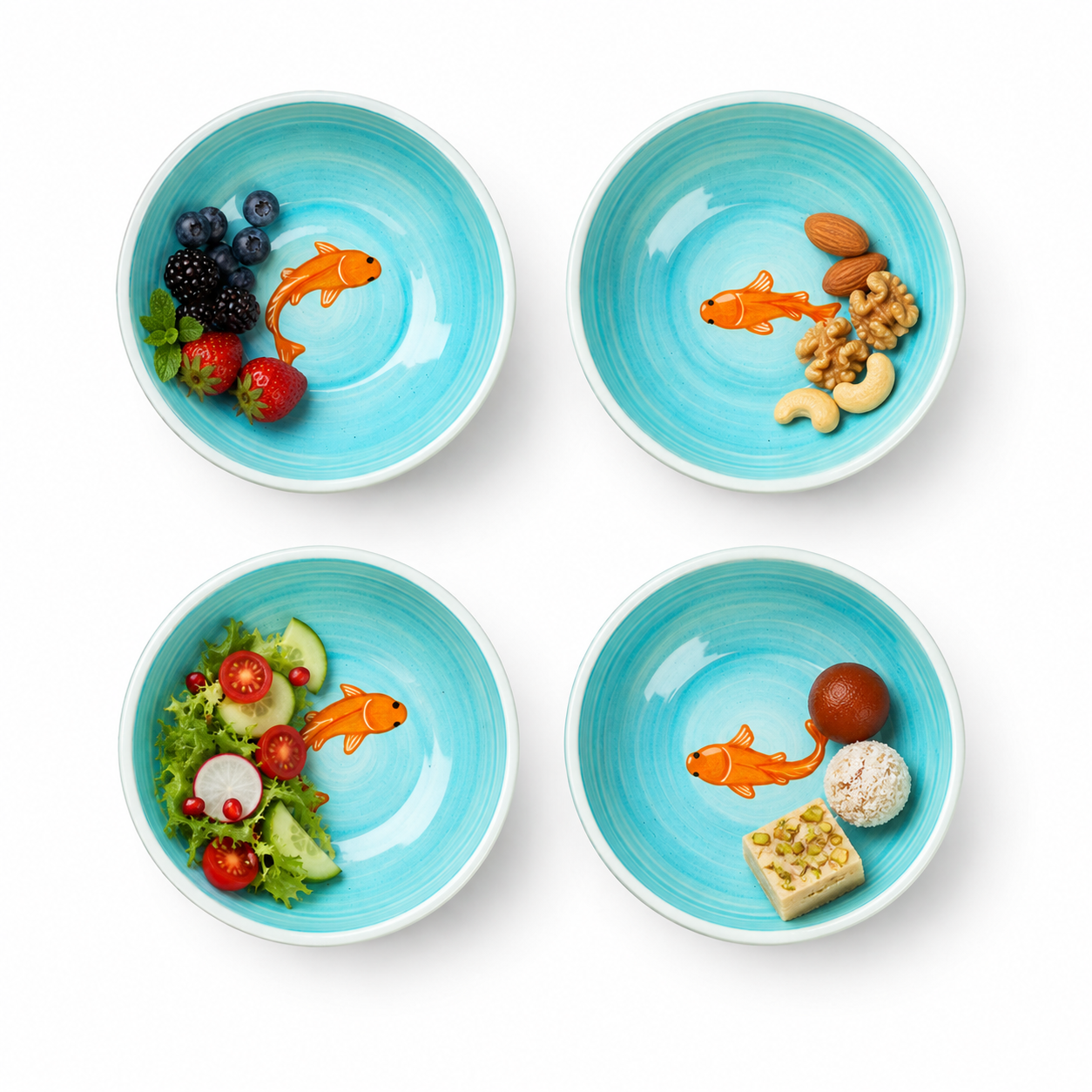 Set - Koi Mulaqaat Fish Ceramic Small Bowls