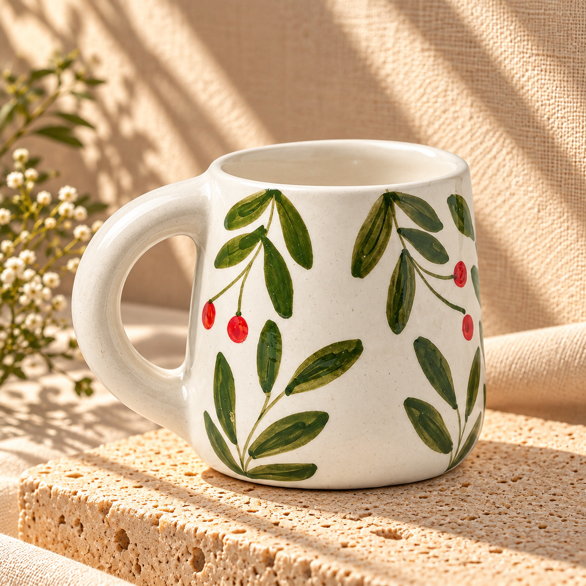 Olive Leaf Ceramic Mug (300ml)