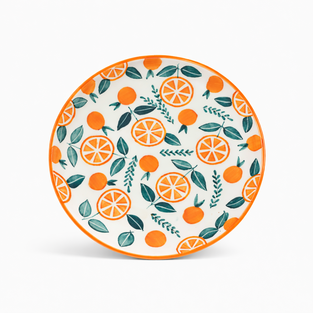 Narangi Orange Ceramic - Plate & Cup